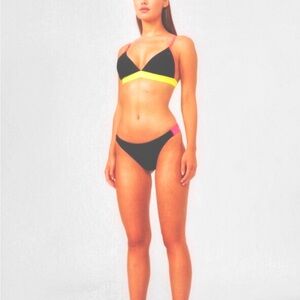 Victoria’s Secret PINK colorblock bikini bottom neon pink/green (bottom only)